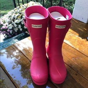 Bright Pink Short Hunter Boots Sz 6